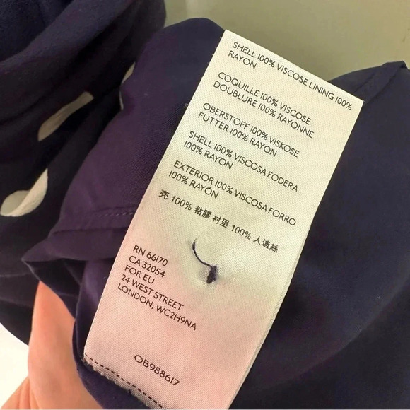 Anthropologie Navy Polka Dot Halter Tie Waist Romper Size XS - Picture 8 of 8